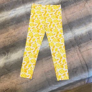 Janie and Jack Ponte Pants Floral Yellow